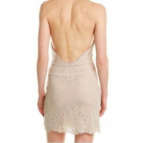NWT Intimately Free People Taupe Harper Halter Lace Women's Dress Size S… - Picture 2 of 8
